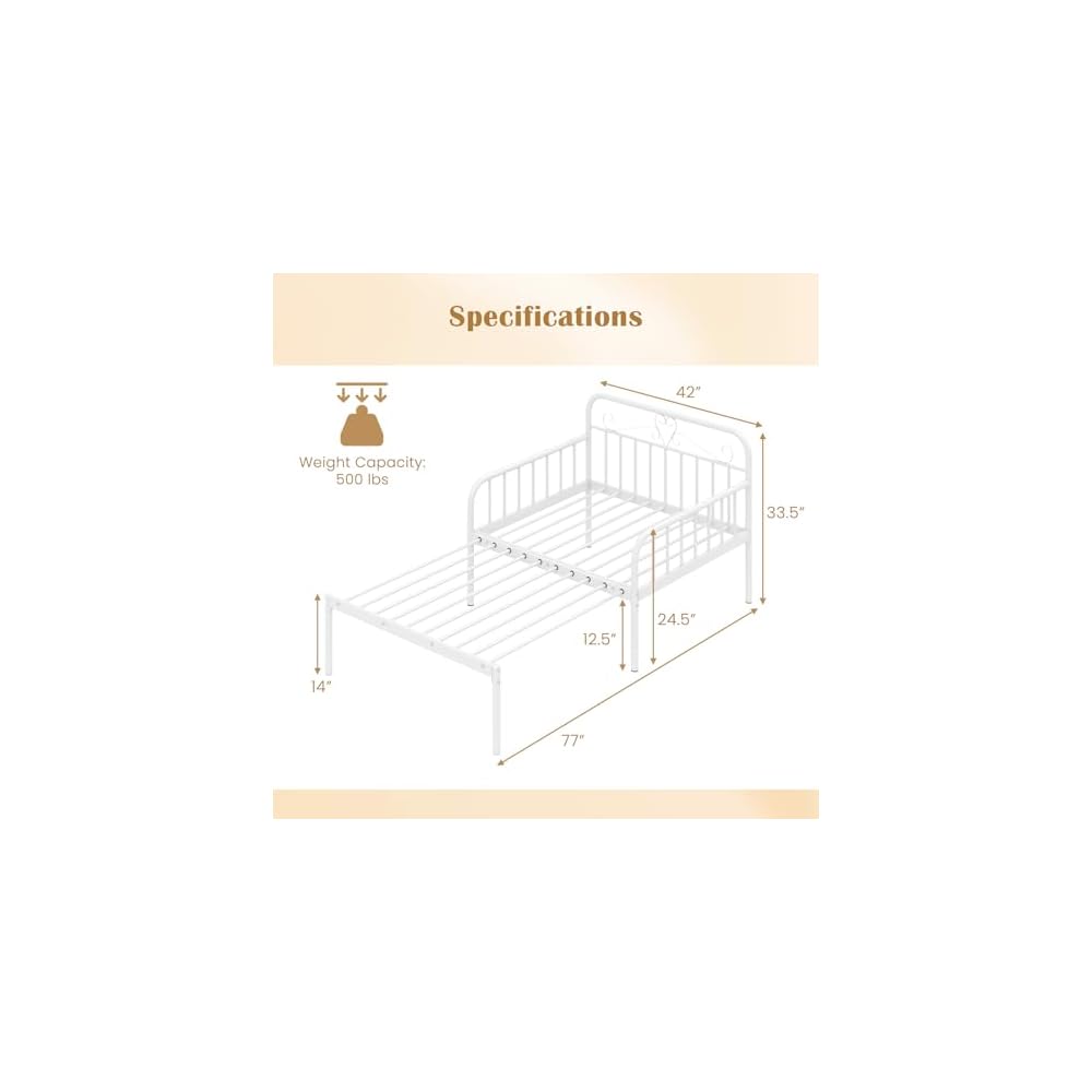 GIANTEX Metal Twin Bed Frame, Convertible Sofa Bed with Headboard & Armrests, Pull-Out Sleeper Chair Bed for Small Spaces Dorm Guest Apartment, Suitable for Folding Sofa Mattress, White