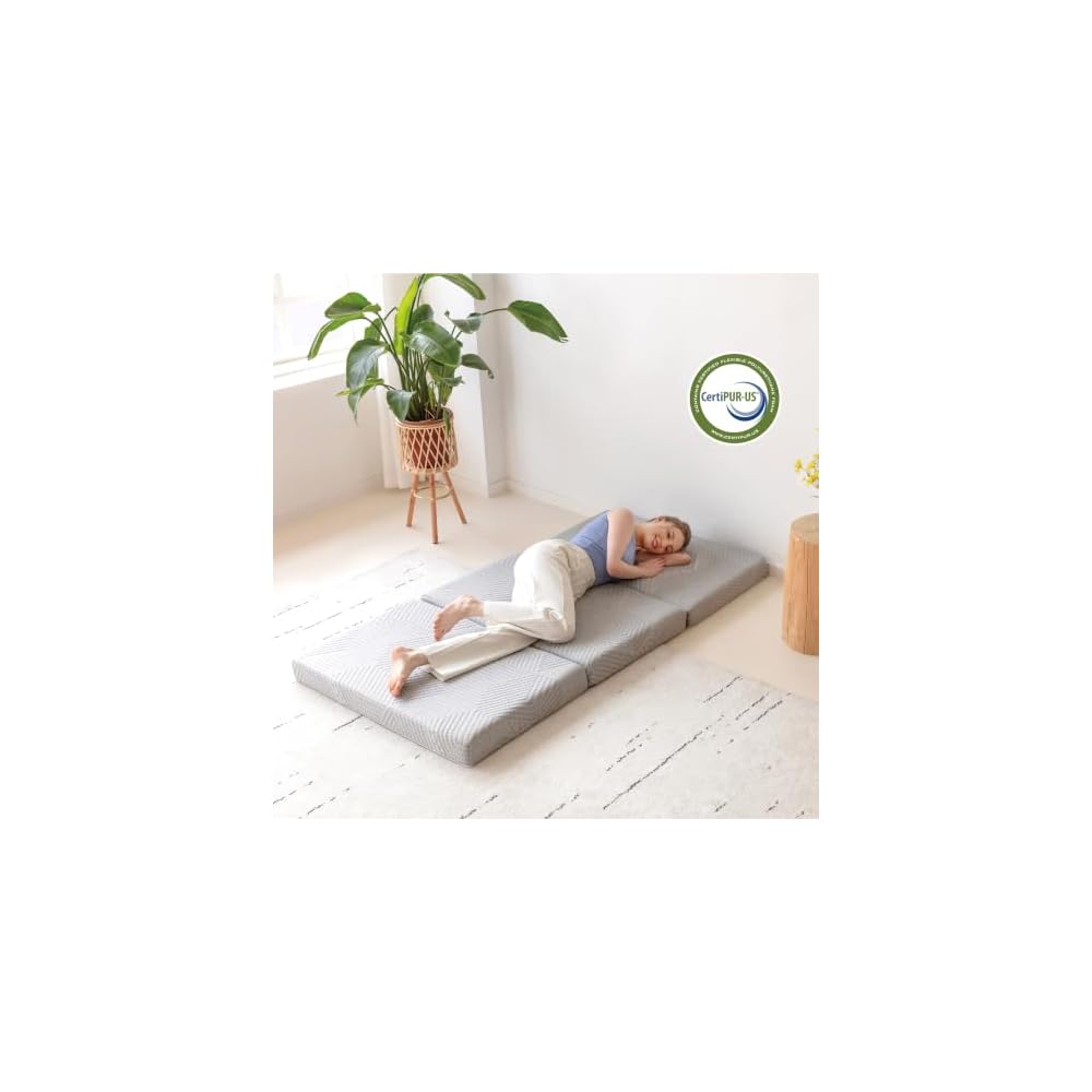 MLILY Single Trifold Mattress, 4 Inch Foldable Gel Memory Foam Mattress