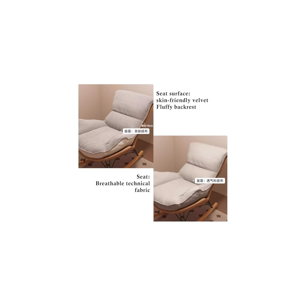 Rocker Glider Chair Rocking Chair with Ottoman Accent Upholstered Chair Modern Living Room Chair Balcony Leisure Chair Adult Sofa Chair with Thick Cushion (Color : Blue)