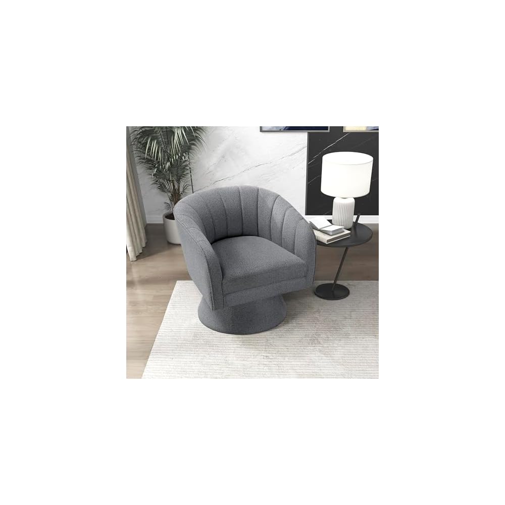 Lexicon Velvet Upholstered Swivel Accent Chair, Channel Stitched, Dark Teal