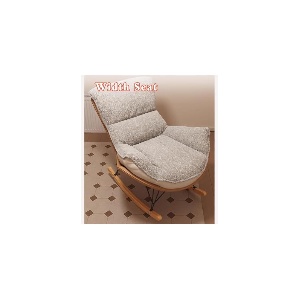 Rocker Glider Chair Rocking Chair with Ottoman Accent Upholstered Chair Modern Living Room Chair Balcony Leisure Chair Adult Sofa Chair with Thick Cushion (Color : Blue)