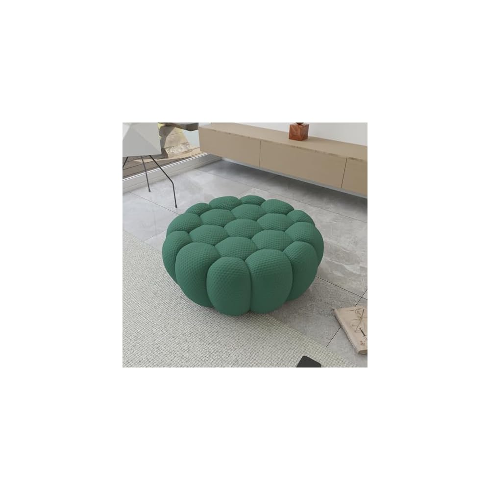 JACH Modern Comfy Ottoman, 41.24'' Bubble Footstool, Upholstered Mesh Fabric Bubble Couch Sofa, 3D Honeycomb Shape Ottoman for Living Room, Office, Apartment, Small Space (Green)