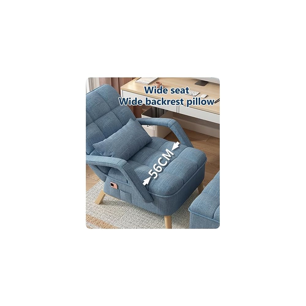 Modern Brown Accent Chair with Soft Cushs & Ottoman Ele Upholstet Wooden Legs for Living Room Comfort & Relaxat