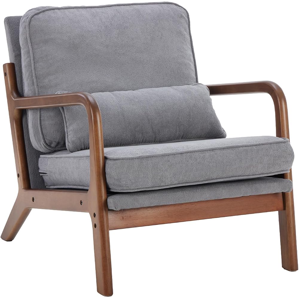 DUMOS Mid Century Modern Accent Chair, 16'' Seat Height Cozy Lounge Chair